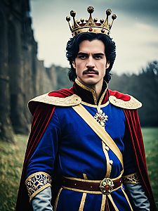 Man in Royal Fantasy Prince Costume Cinematic Realism Heroic Cosplay