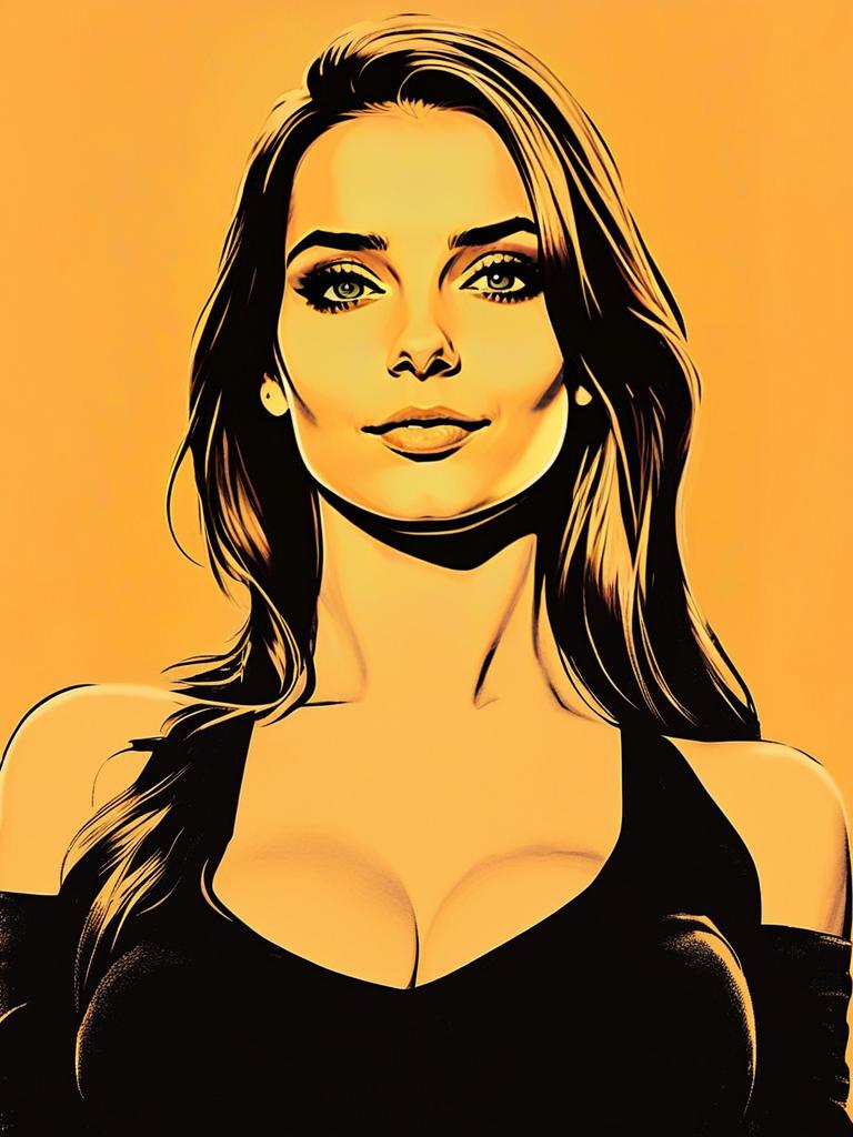 Confident Woman Portrait in Bold Graphic Style