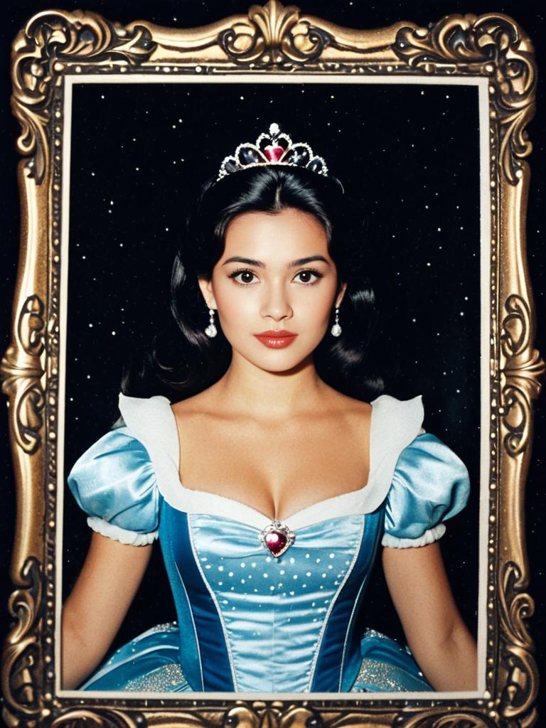 Disney Princess Portrait Woman in Blue Gown with Tiara Frame