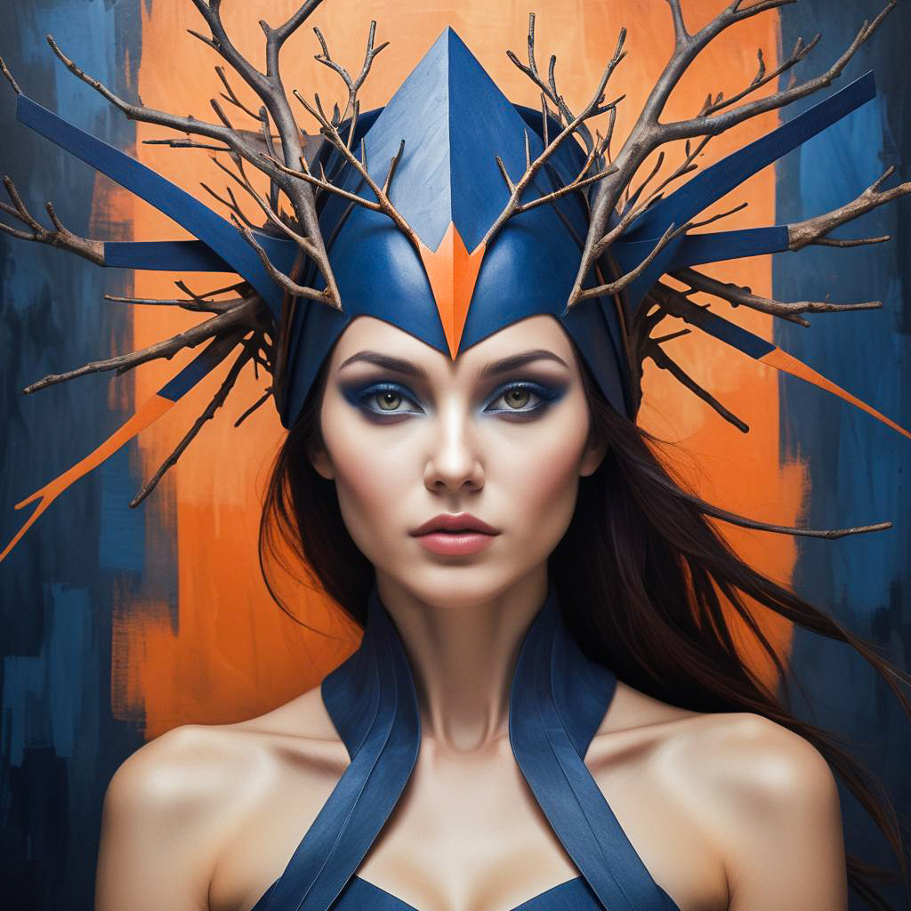 Futuristic Woman with Geometric Headpiece