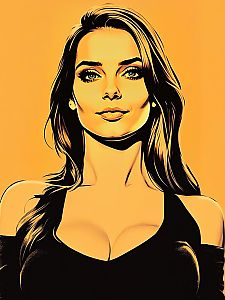 Confident Woman Portrait in Bold Graphic Style