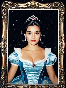 Disney Princess Portrait Woman in Blue Gown with Tiara Frame