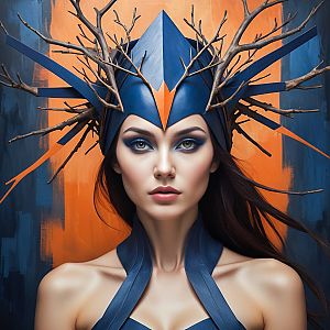 Futuristic Woman with Geometric Headpiece