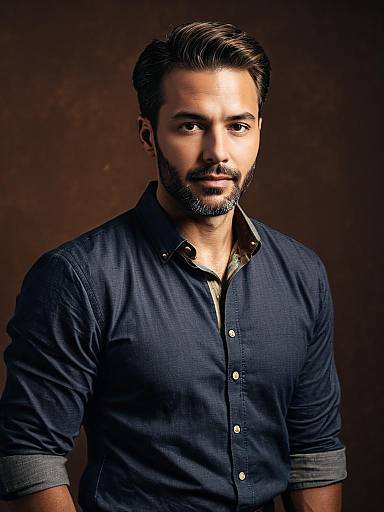 Photorealistic Portrait of Man in Casual Office Outfit