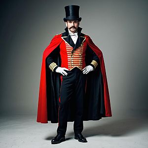 Vintage Circus Ringmaster in Dramatic Costume