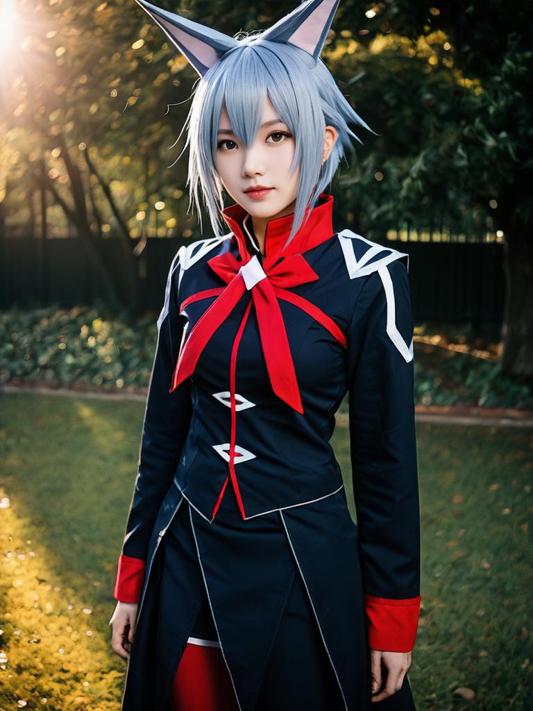 Woman Cosplay Wearing Matoi Ryuko Costume Realistic Photo