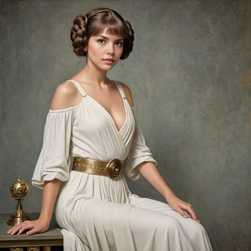 Princess Leia Inspired Art in Vintage Style