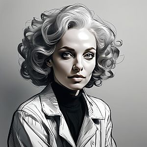 Portrait of a Woman with Silver Curls