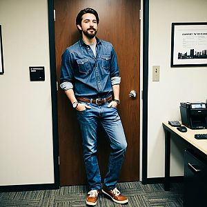 Confident Man in Casual Office Attire