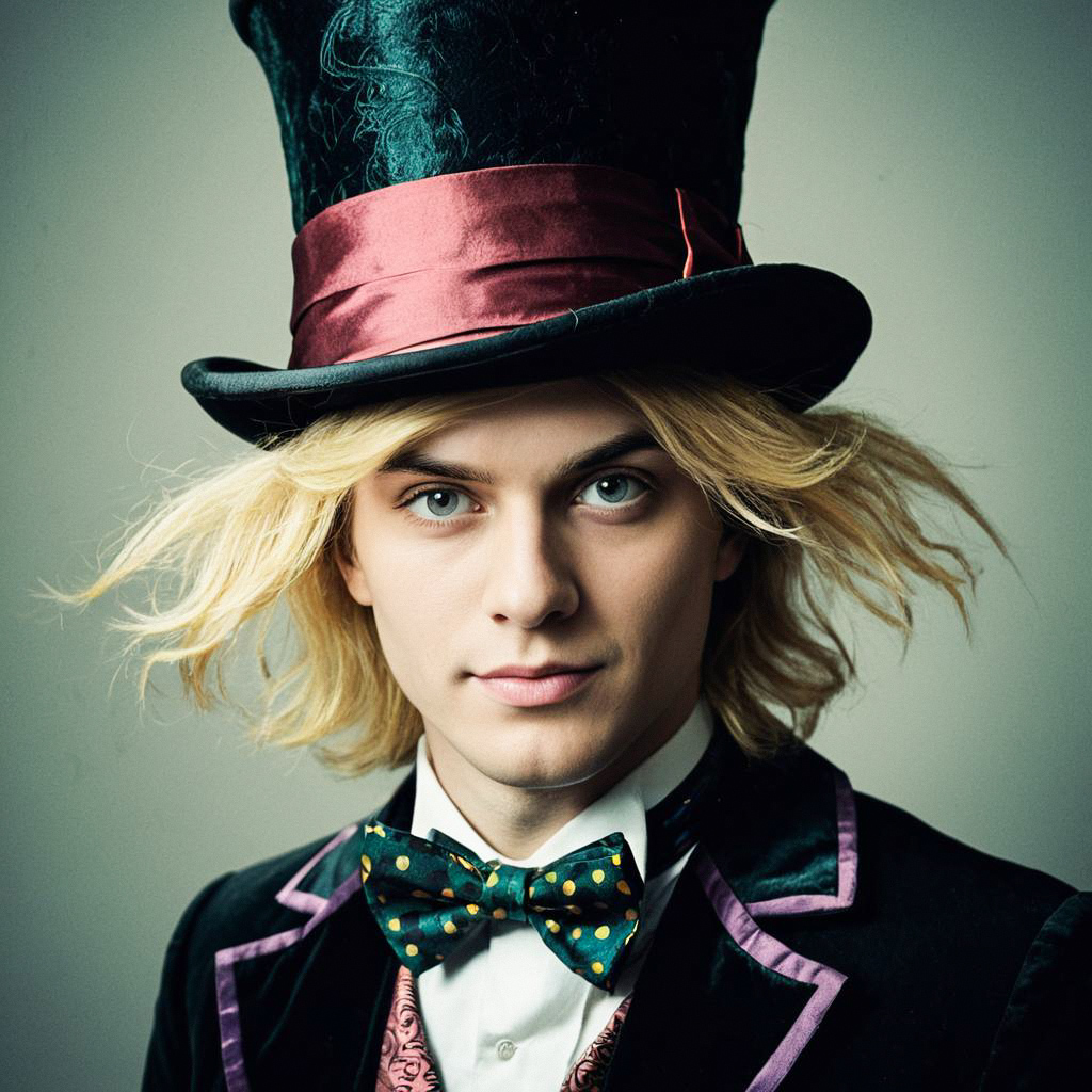 Young Man in Vintage Costume with Top Hat Young Man in Vintage Costume with Top Hat