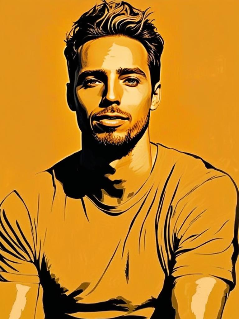 Bold Graphic Portrait of Young Man