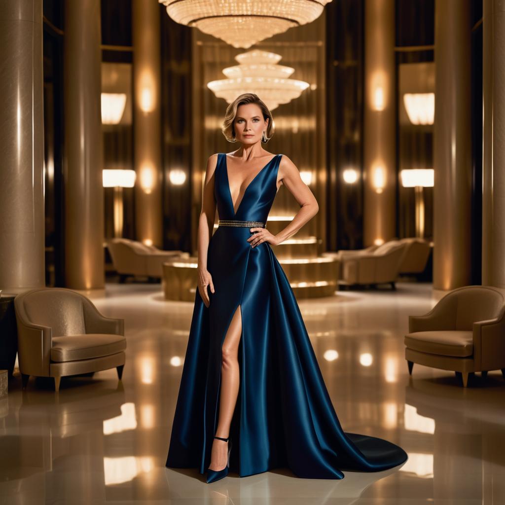 Elegant Woman in Luxurious Evening Gown