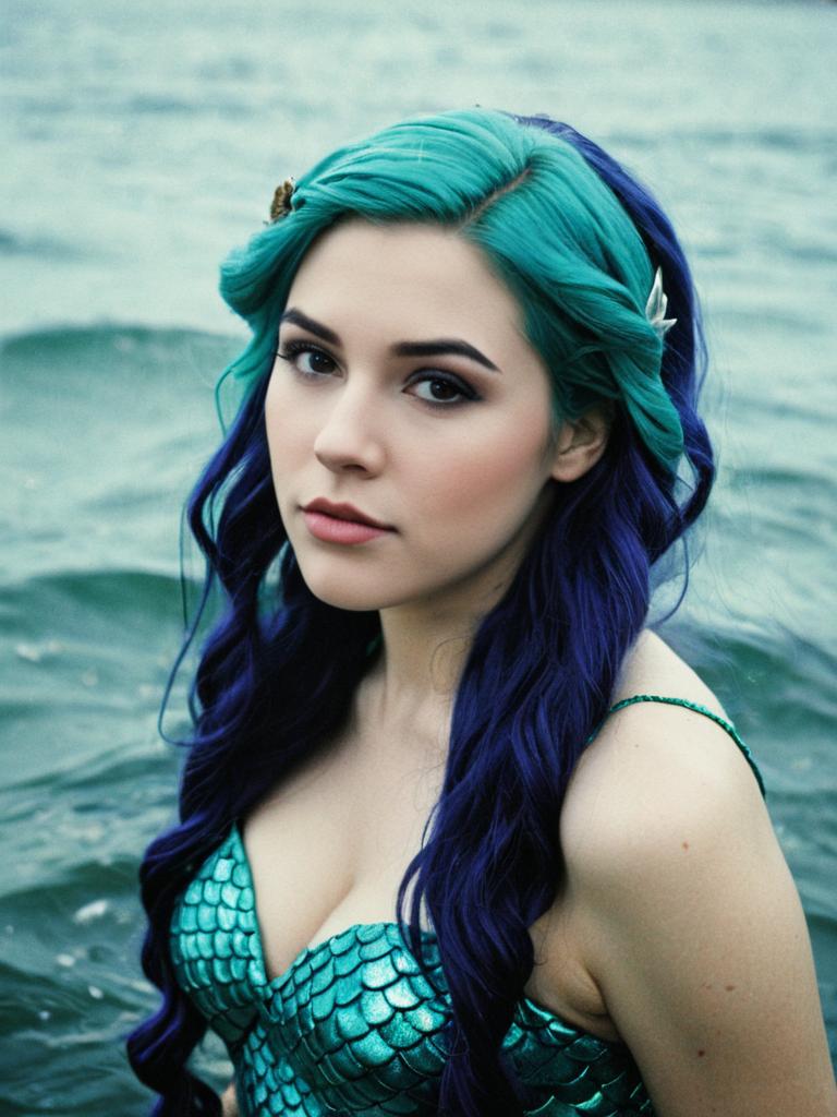 Mermaid Cosplay in Water