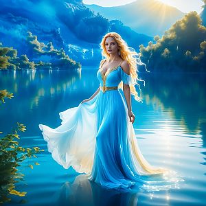 Ethereal Woman by Magical Lake