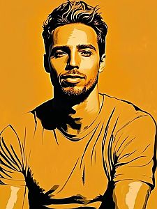 Bold Graphic Portrait of Young Man