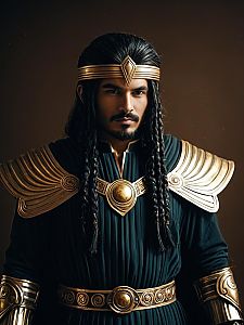 Realistic Augus Costume Man Cosplay with Golden Armor