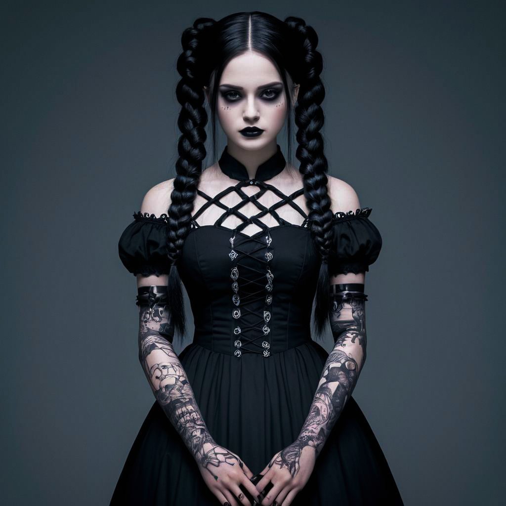 Gothic Woman in Black Dress Gothic Woman in Black Dress