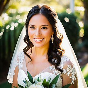Radiant Bride in Lace Dress