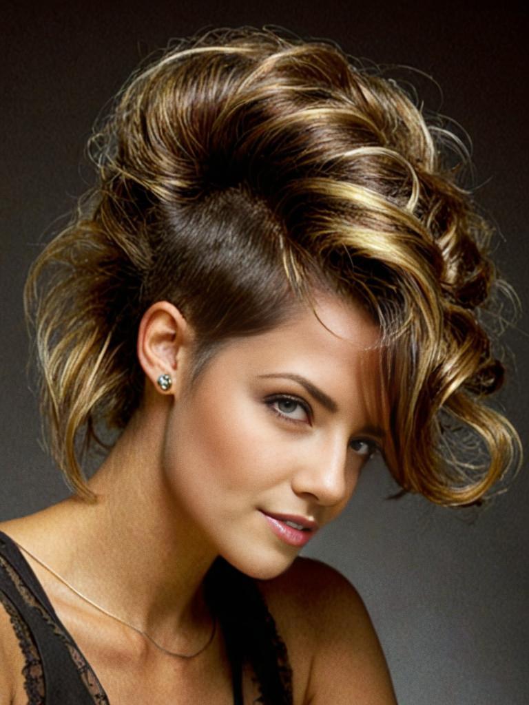 Confident Woman with Modern Mohawk Hairstyle