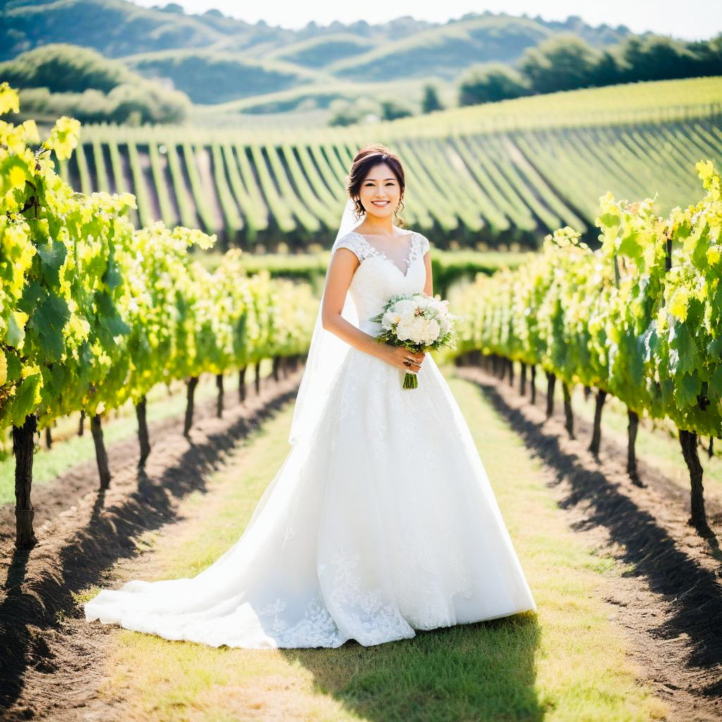 Radiant Bride in Vineyard