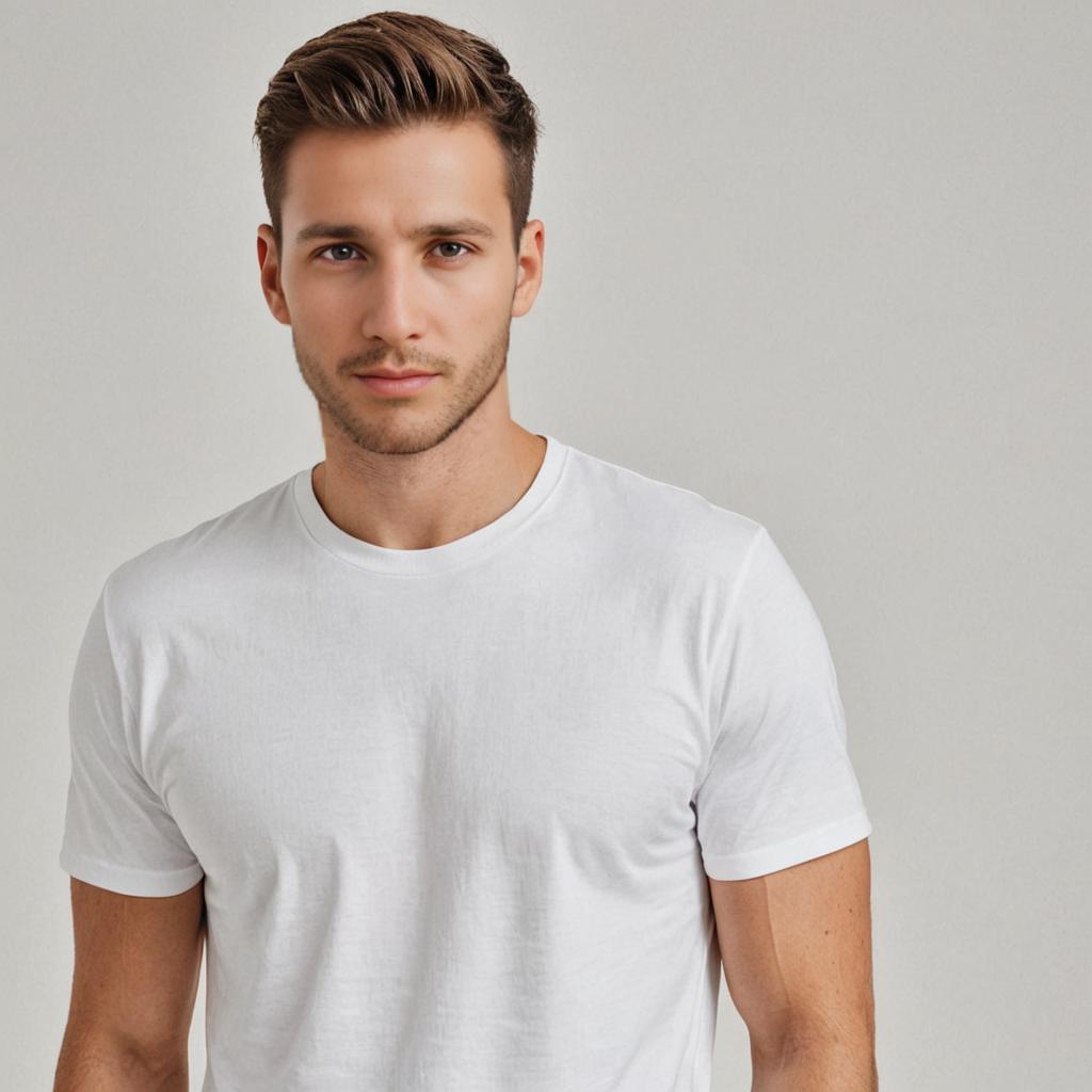 Stylish Man in White T-Shirt