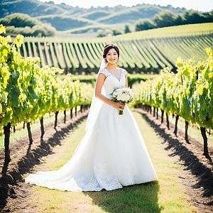 Radiant Bride in Vineyard