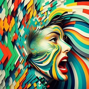 Abstract Digital Art of a Woman's Face