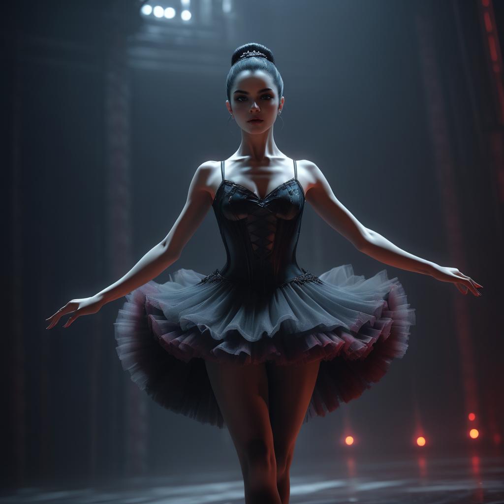 Elegant Ballet Dancer in Dramatic Lighting