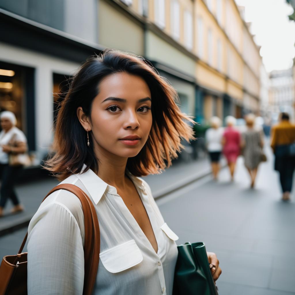 Stylish Young Woman in Urban Fashion