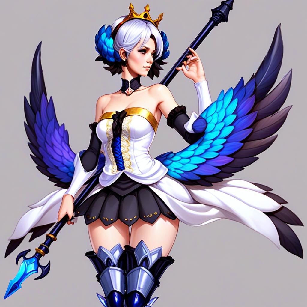 Gwendolyn Odin Sphere Digital Fantasy Artwork with Wings and Spear