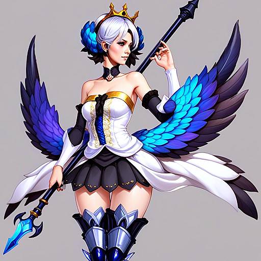Gwendolyn Odin Sphere Digital Fantasy Artwork with Wings and Spear
