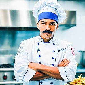 Confident Male Chef in Modern Kitchen