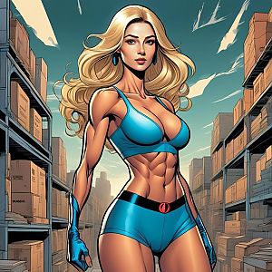 Confident Woman in Blue Athletic Outfit