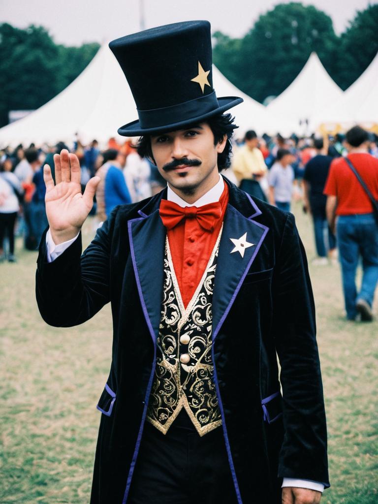 Man in Magician Costume at Performance Festival Cosplay Portrait