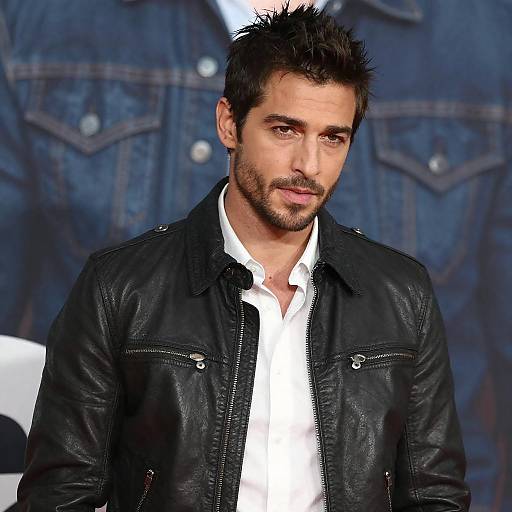 Stylish Young Man in Black Leather Jacket with Gen Z Street Style