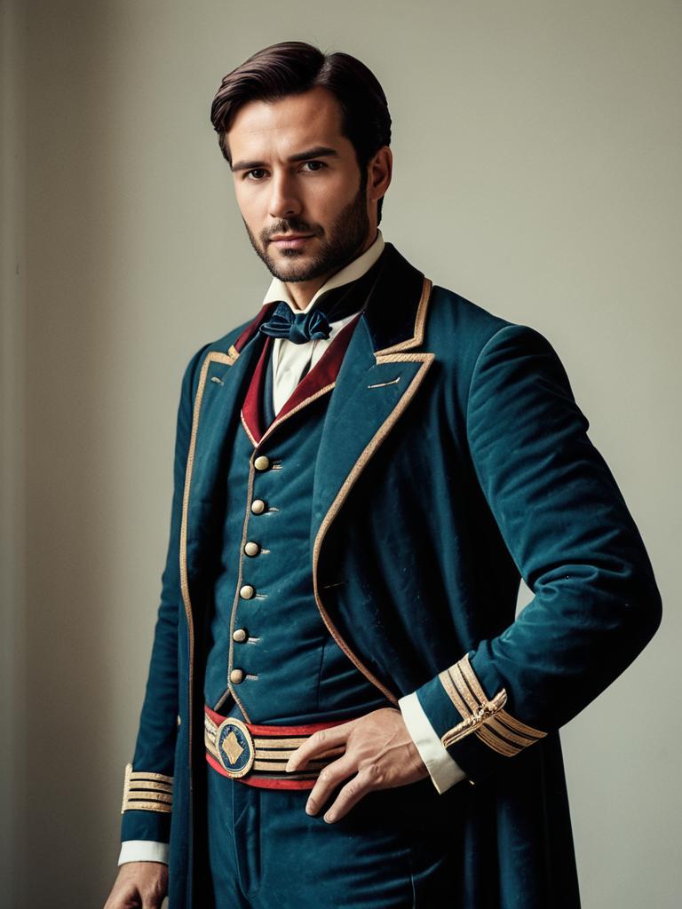 Man in Grant Costume Waist Up Editorial Portrait Photorealistic