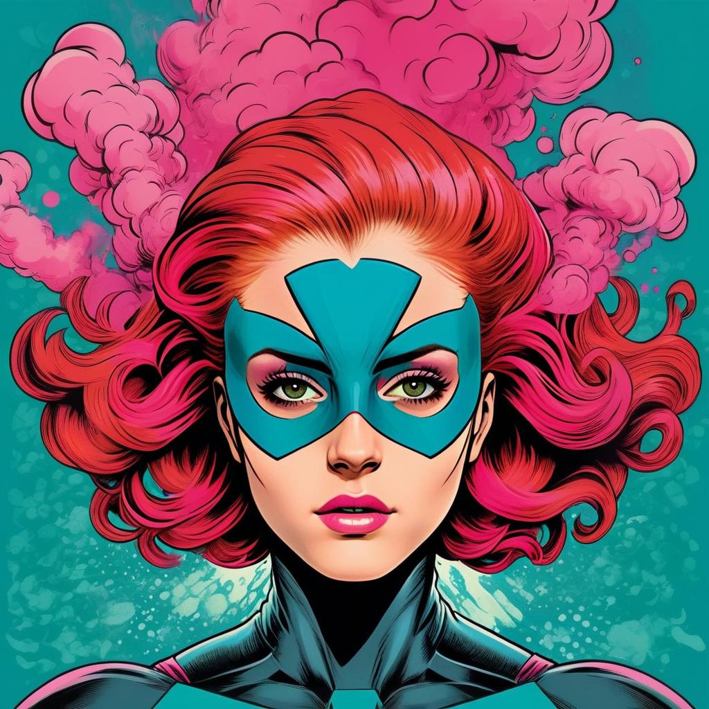 Vibrant Female Superhero with Pink Hair Vibrant Female Superhero with Pink Hair