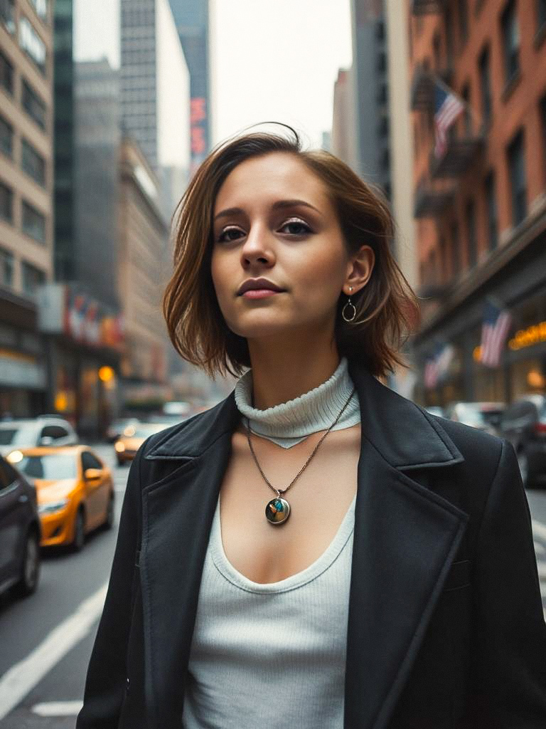 Confident Young Woman in Urban Setting Confident Young Woman in Urban Setting