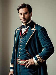 Man in Grant Costume Waist Up Editorial Portrait Photorealistic