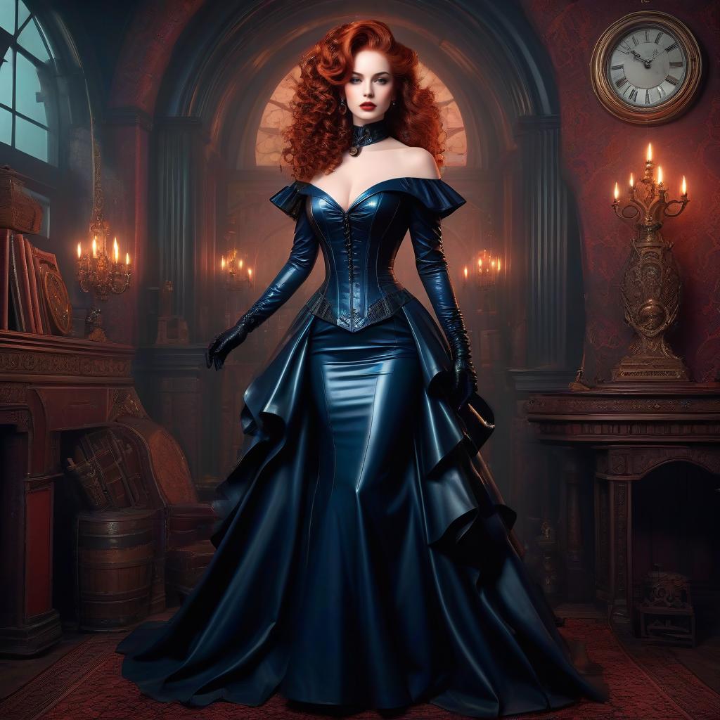 Elegant Woman in Vintage Interior
