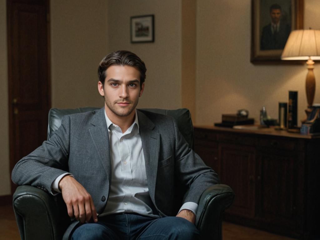 Confident Man in Business Suit in Office