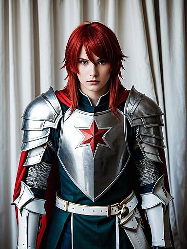 Realistic Cosplay of Argenti from Honkai Star Rail in Medieval Armor