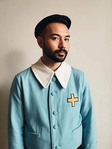 Photorealistic Tintin Costume Cosplay Portrait of Man