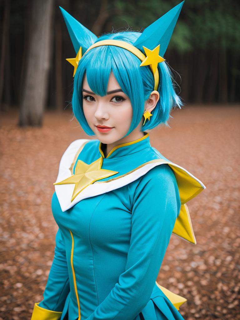 Hagoromo Lala Blue Star Costume Woman Cosplay Outdoor