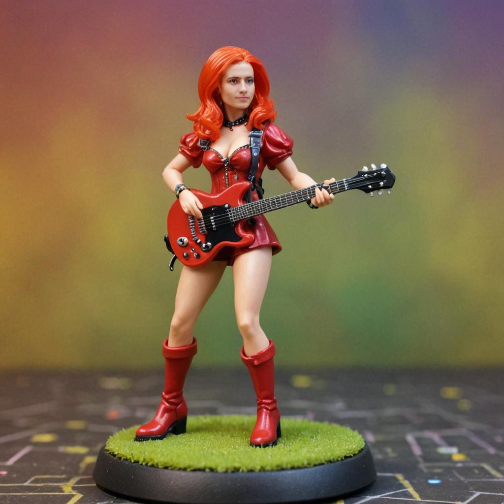 Ginger Spice Inspired Miniature with Guitar