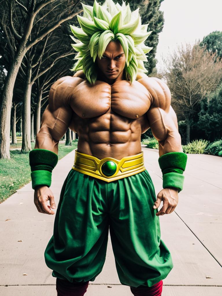 Realistic Broly Broly Trilogy Cosplay Costume by Man Outdoors