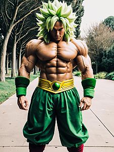 Realistic Broly Broly Trilogy Cosplay Costume by Man Outdoors