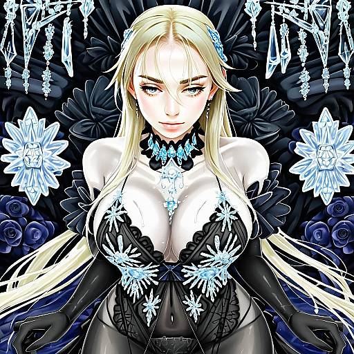 Artoria Pendragon Lancer Alter Anime Illustration with Ice Crystal Costume