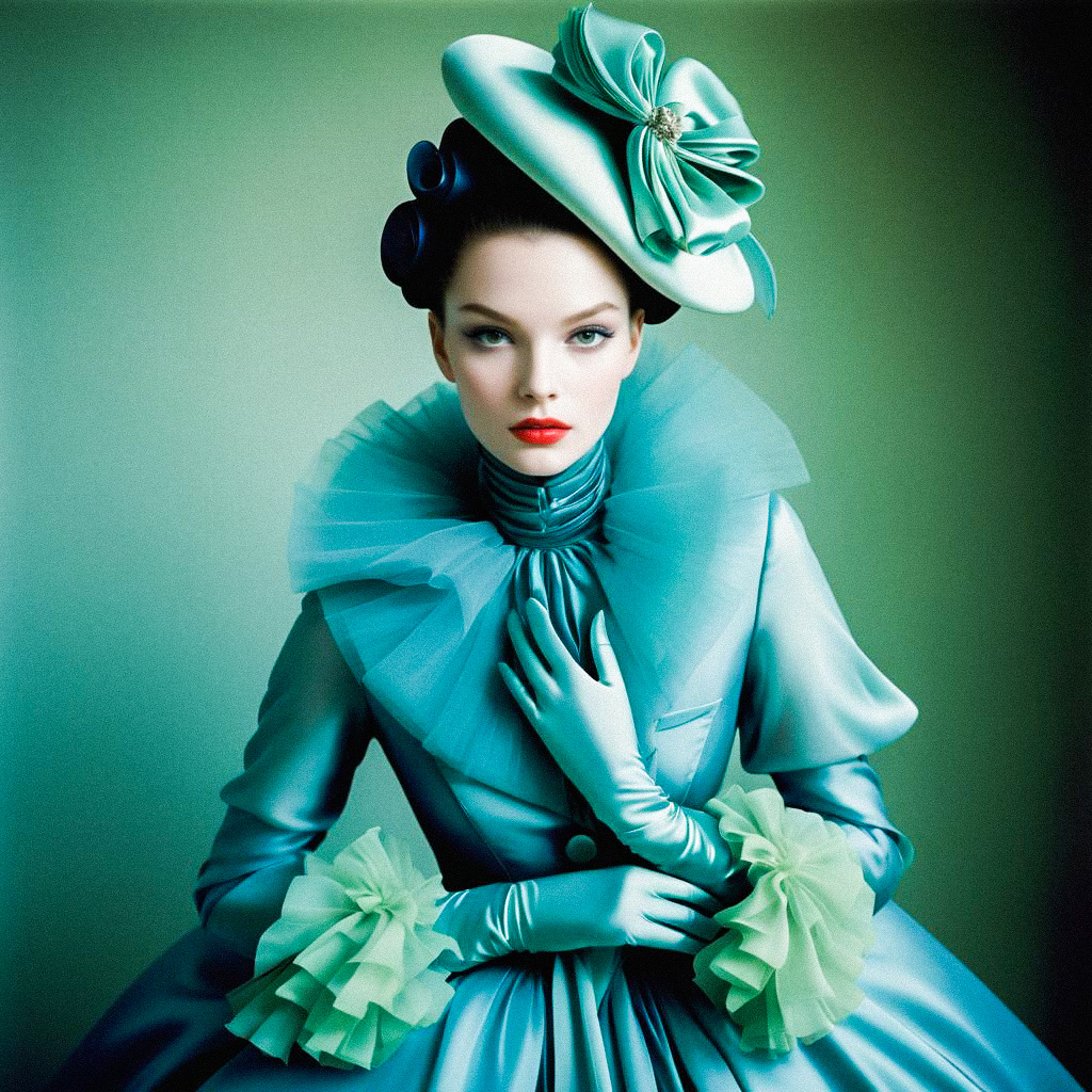 Elegant Fashion Portrait in Turquoise