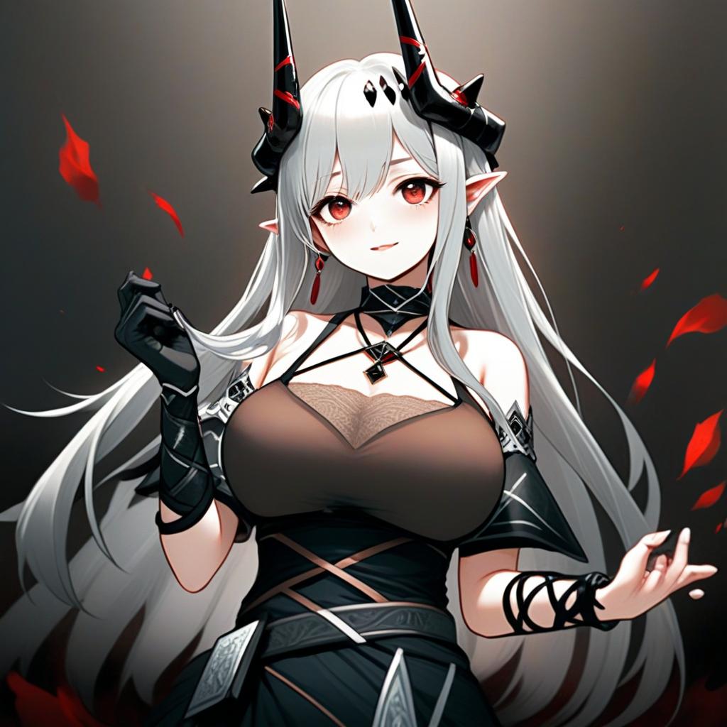 Mudrock Obsidian Arknights Anime Character Digital Artwork